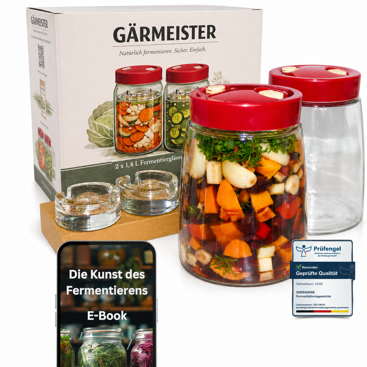 Fermentiergläser 2er Set mit Gewichten 🫙
