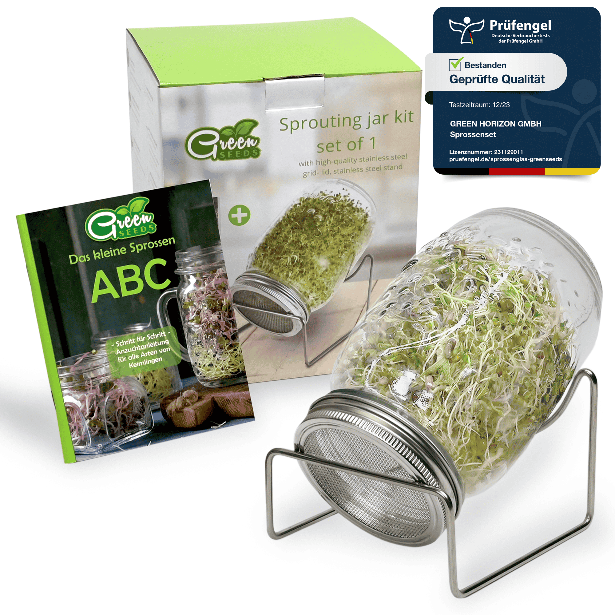 🌱Sprossenglas 1er Set ohne Keramikschale