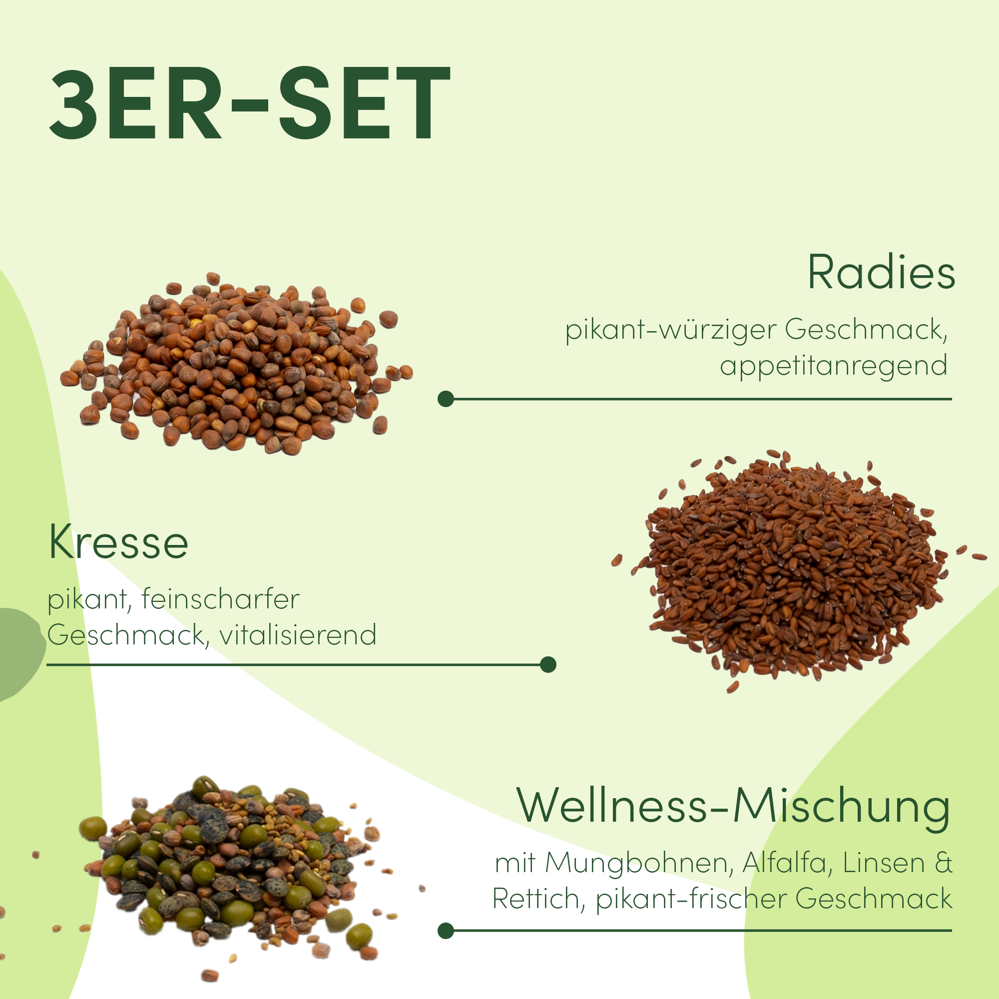 Keimsprossen Saatgut 3er Set-Wellness